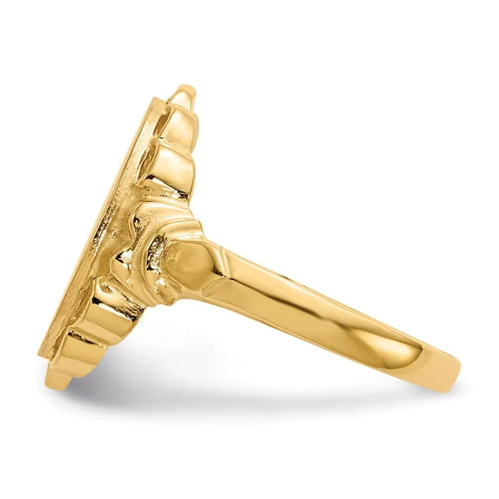 14K Yellow Gold 140x105mm Open Back Signet Ring Goldia Rings