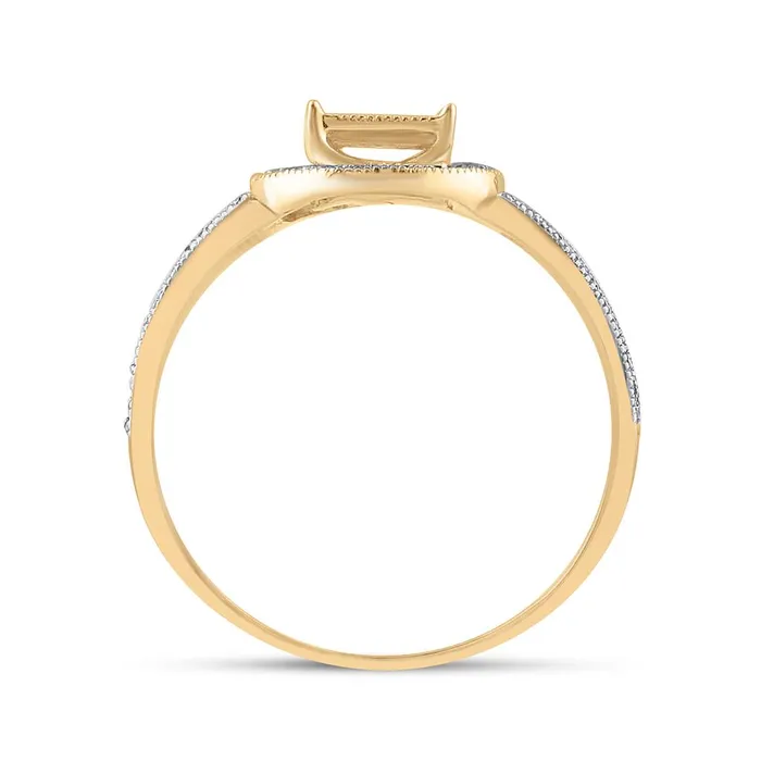 gndatlanta Rings 10k Yellow Gold Round Diamond Circle Frame Cluster Ring 15 Cttw