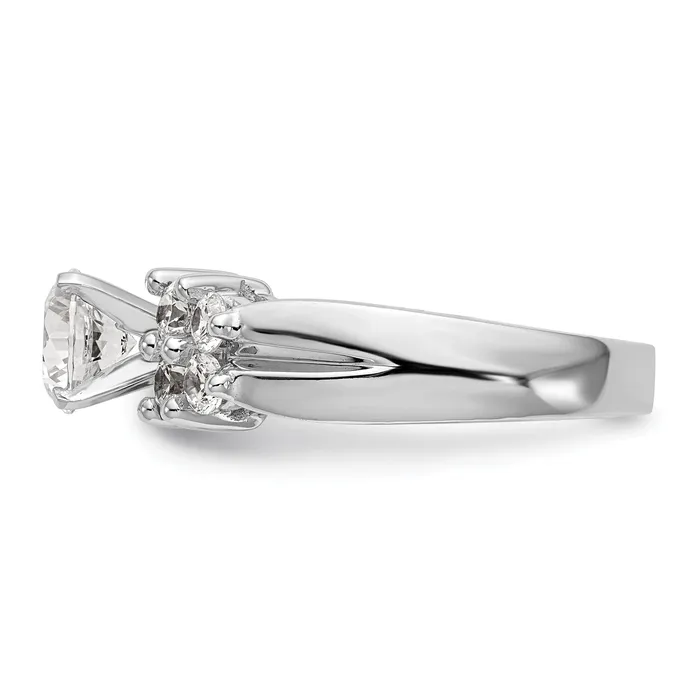 Goldiacom 14K White Gold Diamond Peg Set Engagement Ring Rings