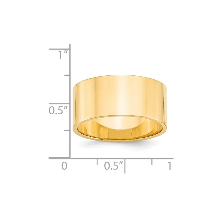 Goldia Solid 14K Yellow Gold 10mm Light Weight Flat MensWomens Wedding Band Ring Size 7 Rings Goldia Solid 14K Yellow Gold 10mm Light Weight Flat MensWomens Wedding Band Ring Size 7 Rings