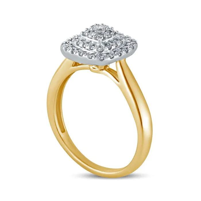 Rings Goldia 033 CT TW Composite CushionShaped Natural Diamond Double Frame Engagement Ring in Solid 14K Gold Rings Goldia 033 CT TW Composite CushionShaped Natural Diamond Double Frame Engagement Ring in Solid 14K Gold