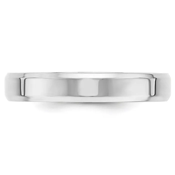 Rings Goldia Solid 14K White Gold 4mm Bevel Edge Comfort Fit MensWomens Wedding Band Ring Size 10