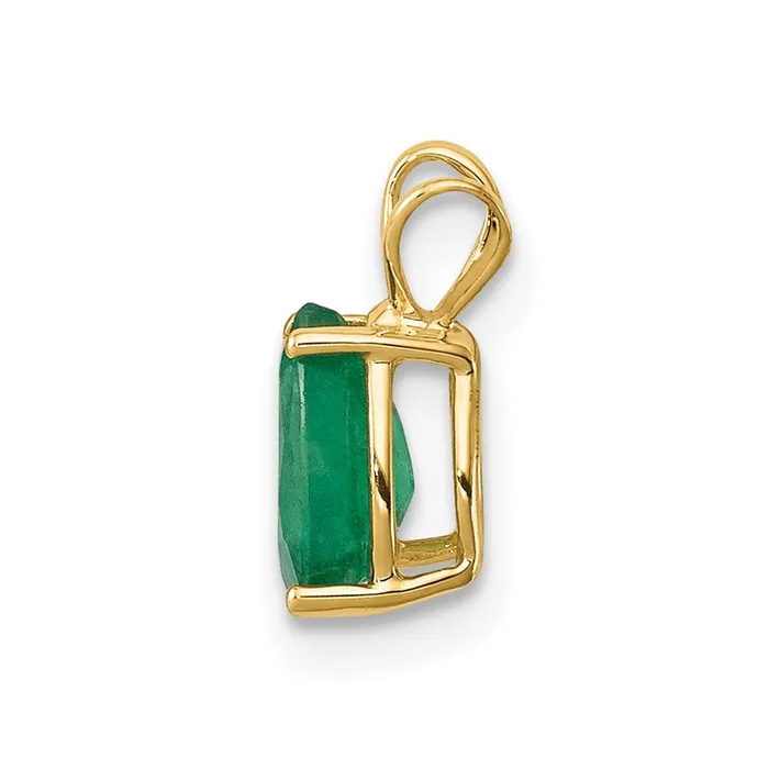 14k Yellow Gold Emerald pendant TreasureFineJewelers Necklaces