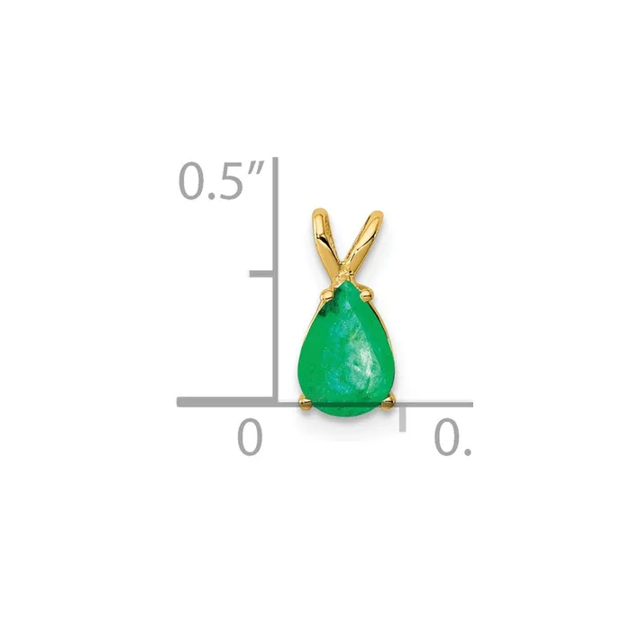 14k Yellow Gold Emerald pendant TreasureFineJewelers Necklaces