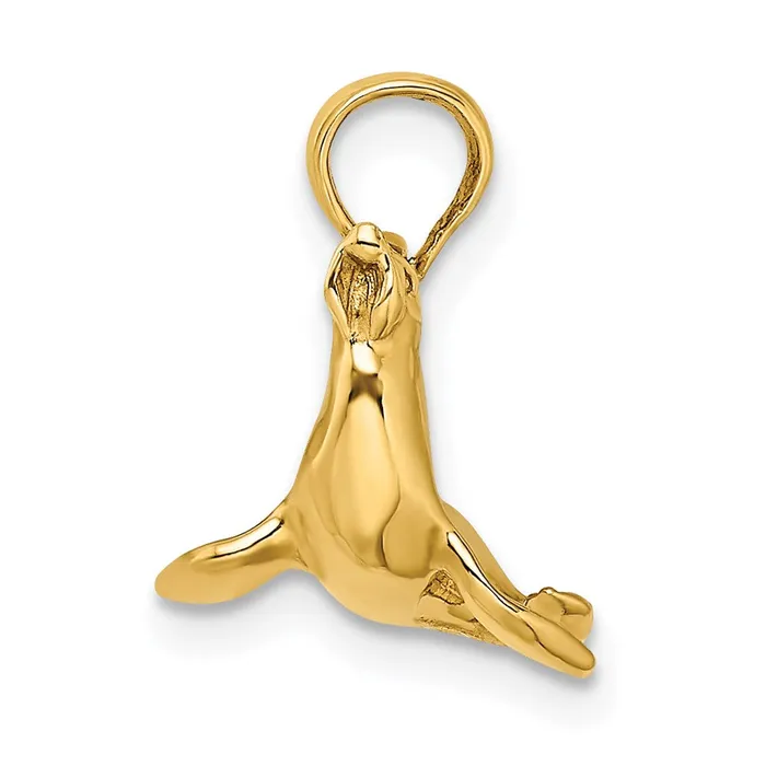 Charm Necklaces TreasureFineJewelers 14K 3D Polished Seal Charm