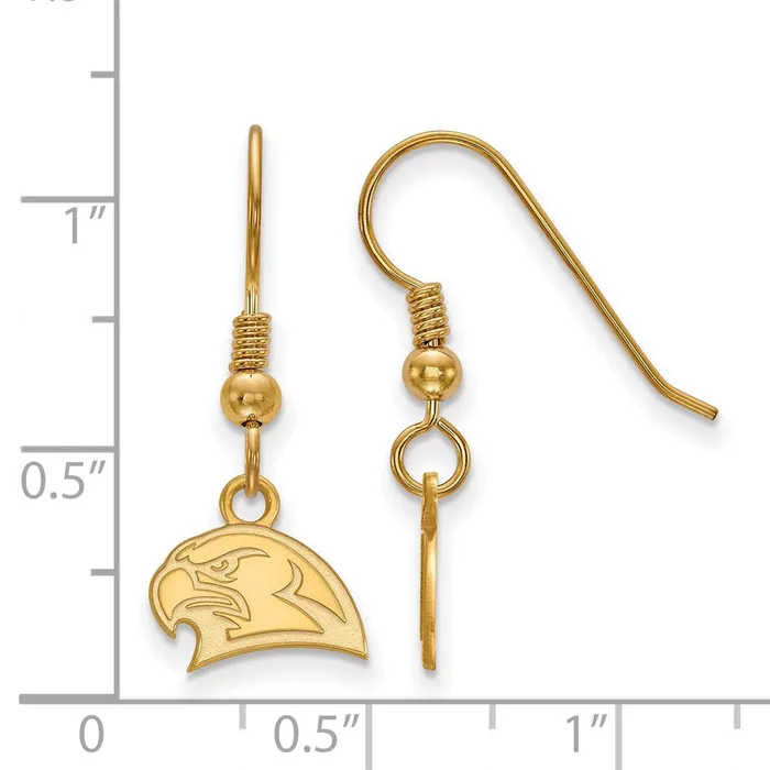 Sterling Silver Goldplated Miami University Ohio Redhawk Extra Small Dangle Wire Earrings TreasureFineJewelers Earrings