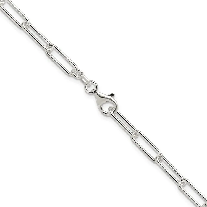 Sterling Silver Polished 45mm Elongated Cable Chain TreasureFineJewelers Necklaces