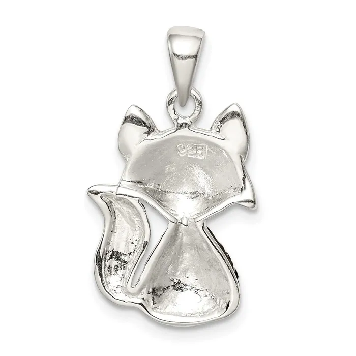 TreasureFineJewelers Necklaces Sterling Silver Tan Preciosa Crystal Fox Pendant