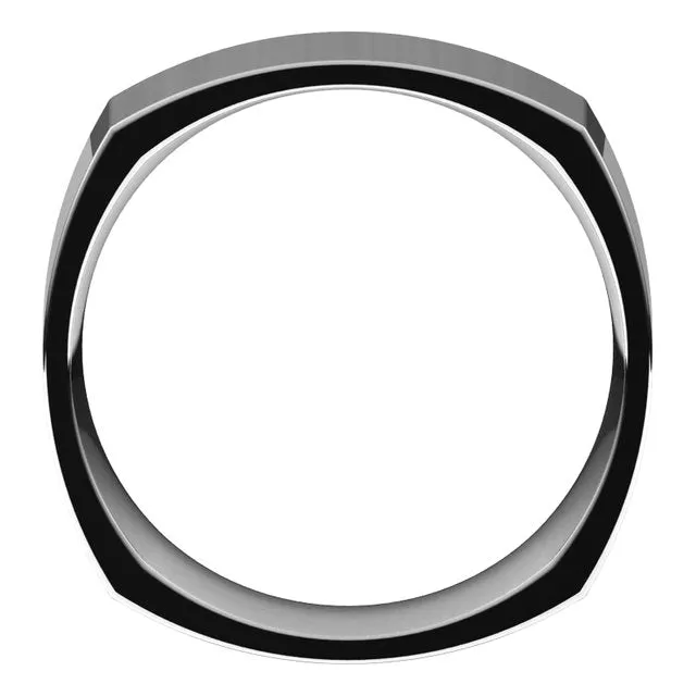 TreasureFineJewelers Rings 10K White Gold 8 mm Square Comfort Fit Wedding Band