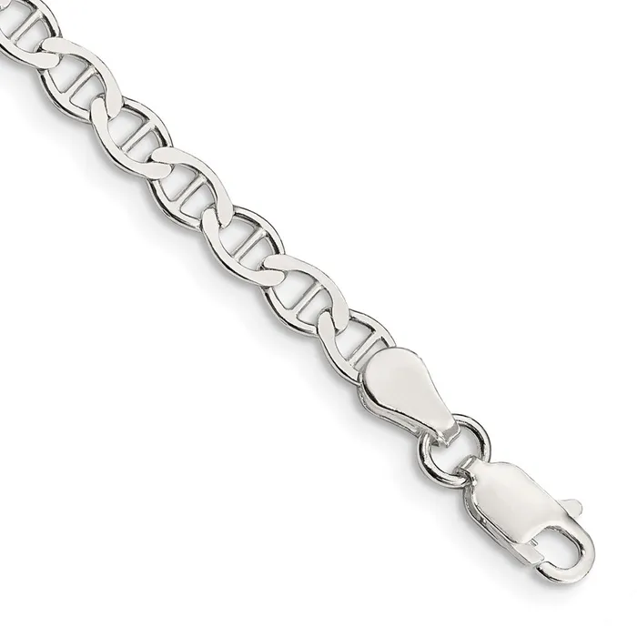 TreasureFineJewelers Rings Sterling Silver 4mm Flat Anchor Chain