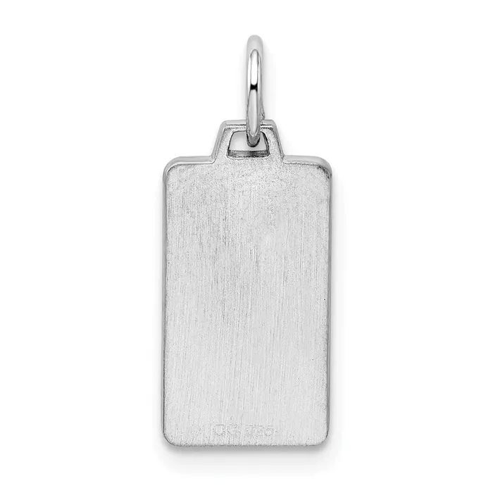TreasureFineJewelers Rings Sterling Silver Rhodplate Eng Rect Polish FrontSatin Back Disc Charm