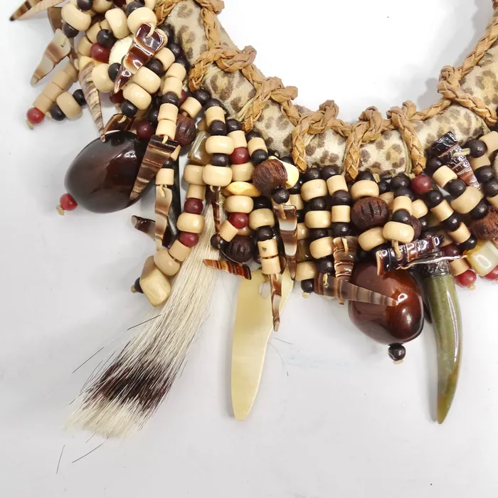 1940 African Multi Gemstone Beaded Necklace Vintage by Misty Necklaces