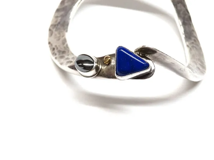 Bracelets Vintage by Misty 1980s Jolene A Eustace Cochiti Zuni Gold Lapis Bracelet