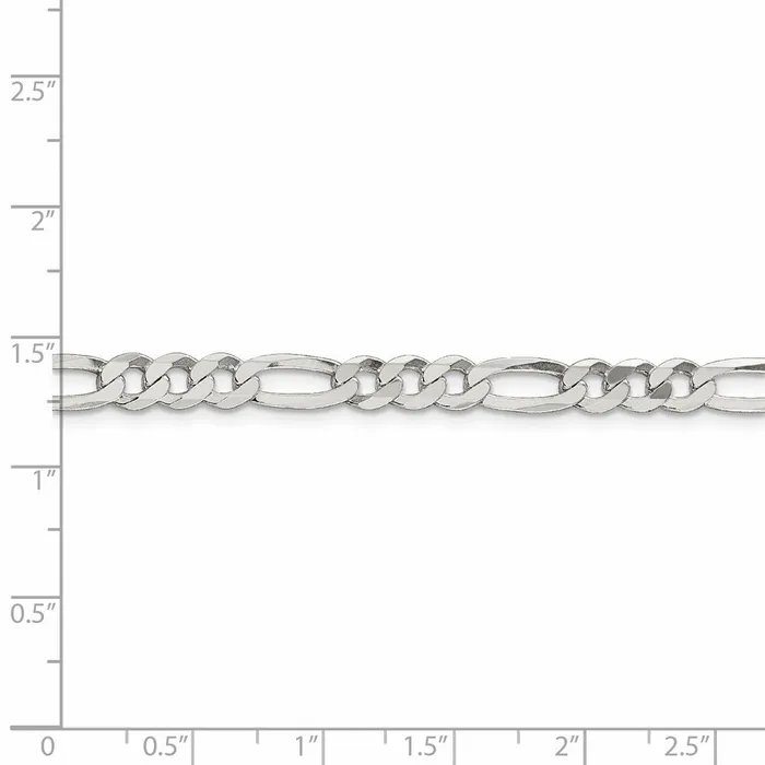 Rings WB Choice Jewelry Sterling Silver 55mm Lightweight Flat Figaro ChainWBCQMB15026 Rings WB Choice Jewelry Sterling Silver 55mm Lightweight Flat Figaro ChainWBCQMB15026