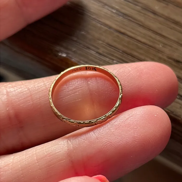 Rings Engraved Gold Band 10k Gold Vintage Vintage Paris Jewelry