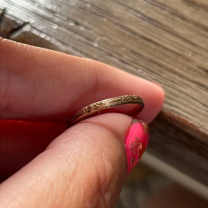 Rings Engraved Gold Band 10k Gold Vintage Vintage Paris Jewelry
