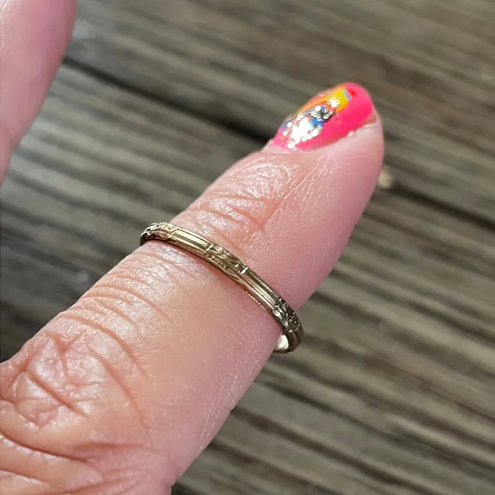 Rings Engraved Gold Band 10k Gold Vintage Vintage Paris Jewelry