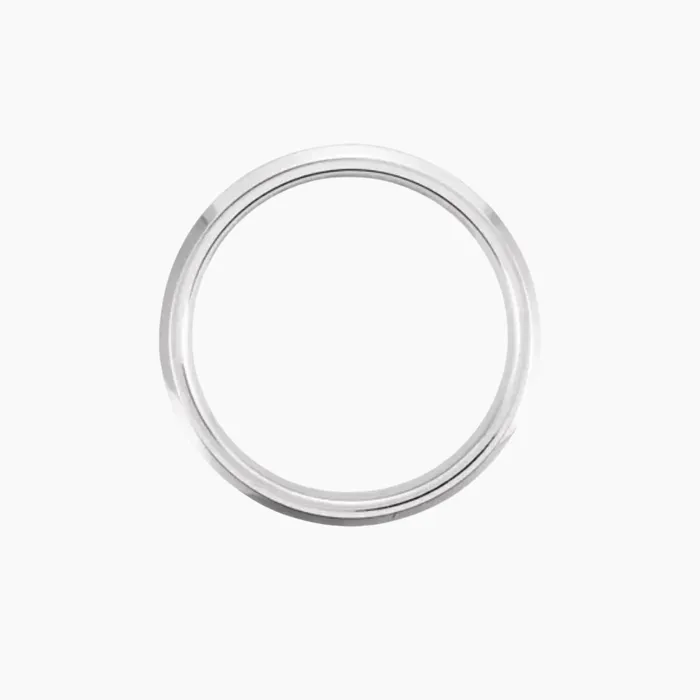 Rings MishaHawaii Silver Contrast Tungsten Beveled Edge Wedding Band Rings MishaHawaii Silver Contrast Tungsten Beveled Edge Wedding Band