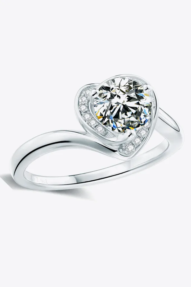 1 Carat Moissanite Heart Ring Trendsi Rings