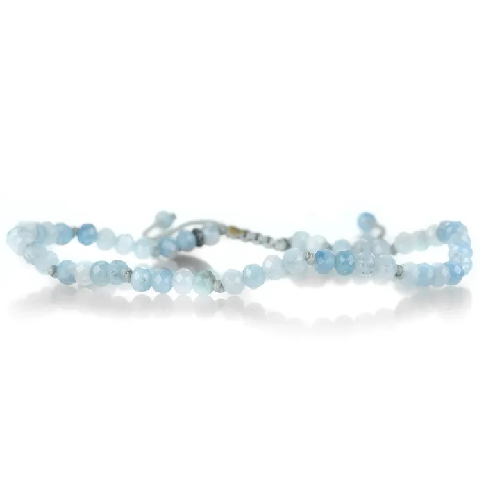 Bracelets 4mm Faceted Aquamarine Bracelet Joseph Brooks