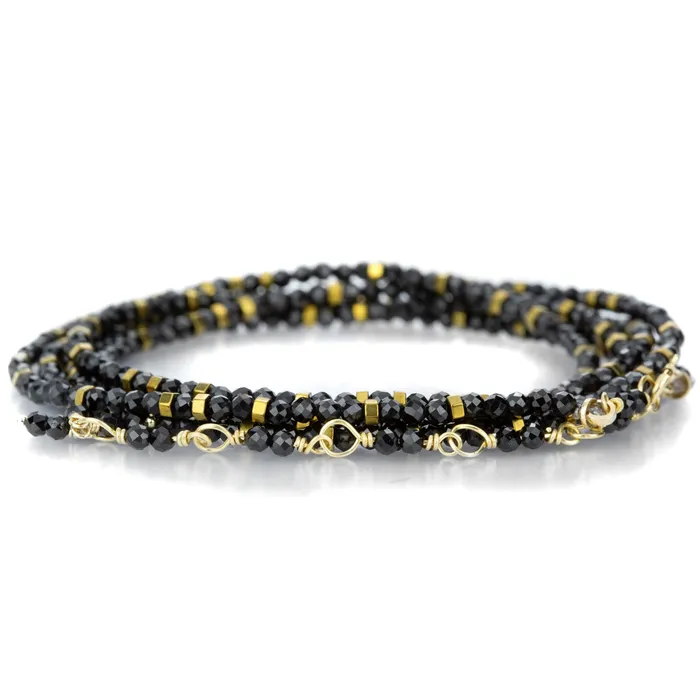 Bracelets Anne Sportun 18k Black Spinel Confetti Wrap Bracelet