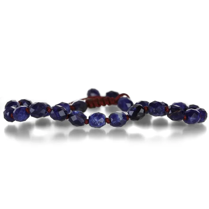 Bracelets Faceted 6mm Sodalite Beaded Macrame Bracelet Joseph Brooks