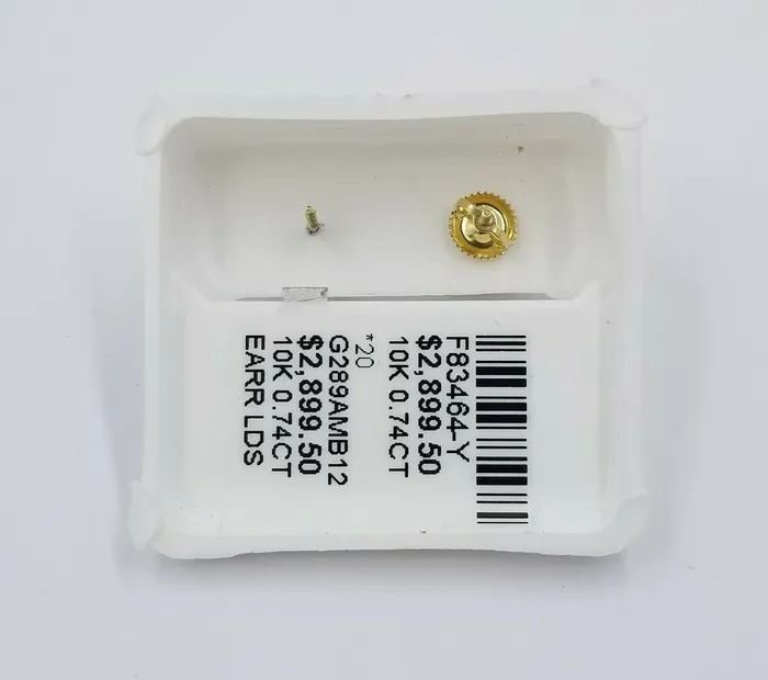 Earrings Gold and Diamond Real 10k Yellow Gold Genuine Diamond Earring 6mm Round Stud Earring Men Women