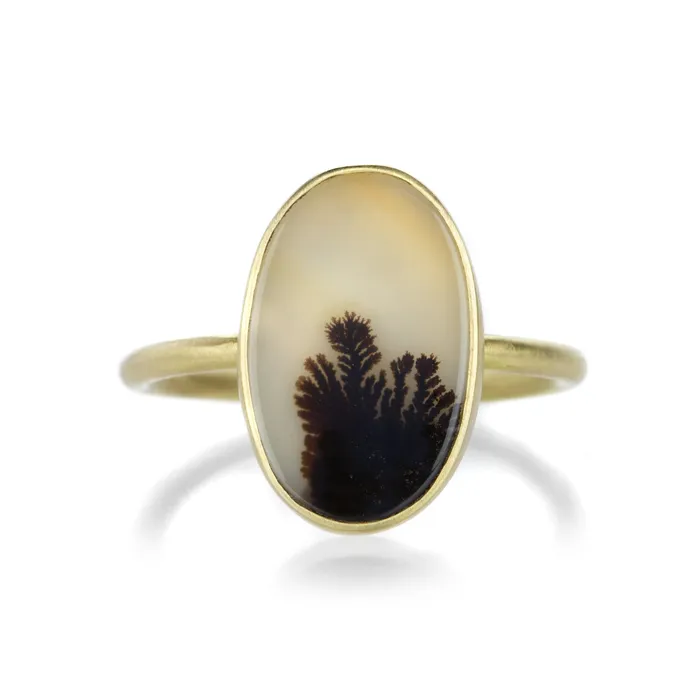 Gabriella Kiss Rings Bezel Set Oval Dendrite Ring