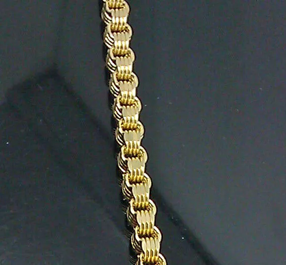 Gold and Diamond Bracelets Real Genuine 10k Yellow Gold Byzantine Box Link Bracelet 9 Long 10kt Gold 8mm