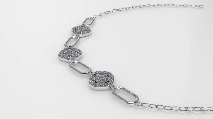 Necklaces Jcm 21 jewelry 14K Gold Necklace with 60 STONES length is 18 inches with chain STT Prong