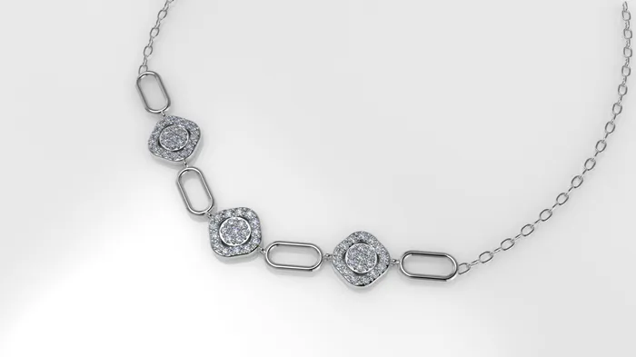 Necklaces Jcm 21 jewelry 14K Gold Necklace with 60 STONES length is 18 inches with chain STT Prong
