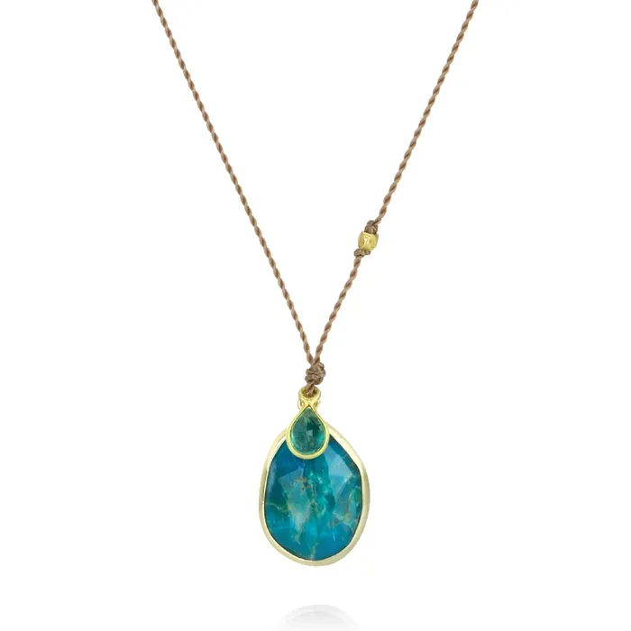 Peruvian Opal and Emerald Necklace Margaret Solow Necklaces