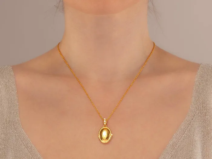 GURHAN Locket Gold Pendant Necklace 28x18mm Oval GG GOLD TRAD Necklaces