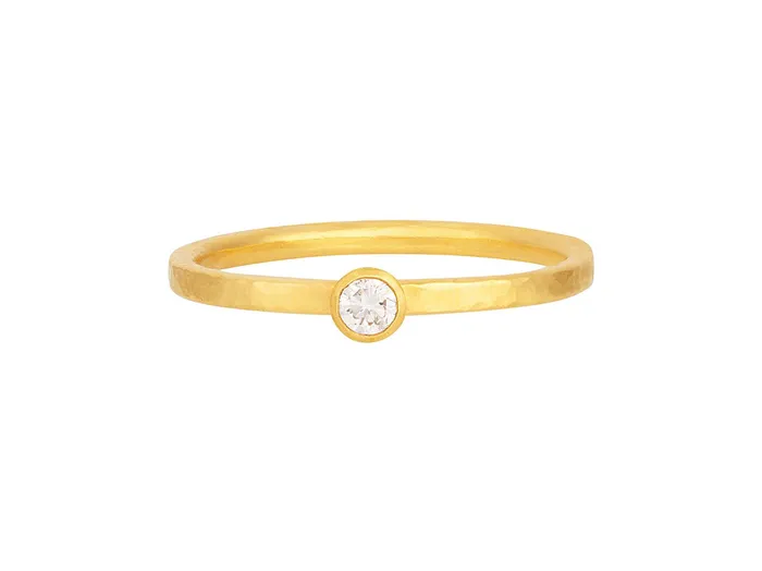 GURHAN Prism Gold Diamond Stacking Ring 3mm Round GG GOLD OOAK Rings