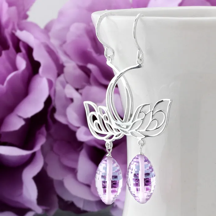 Light Amethyst Peacock Earrings 210380 Elisa Ilana Earrings