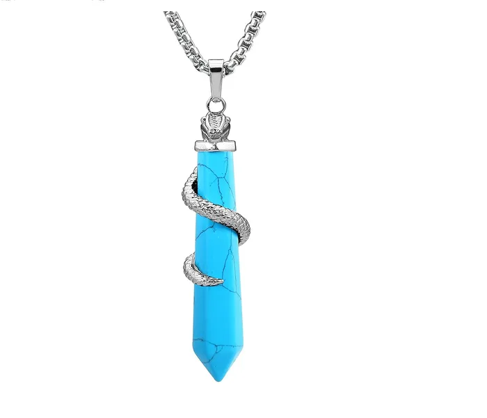 Sparkling Selections Necklaces Fashion Healing Energy Gemstones Crystal Stainless Steel Chain Pendant Necklace for Women