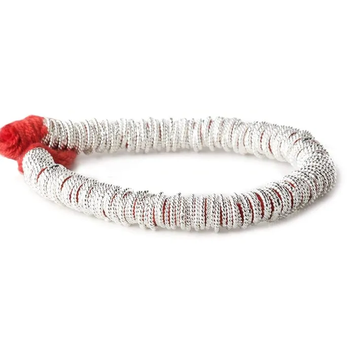 Beadsofcambaycom Rings 8mm Sterling Silver Plated Copper Twisted Jumpring 8 inch 42 beads Beadsofcambaycom Rings 8mm Sterling Silver Plated Copper Twisted Jumpring 8 inch 42 beads