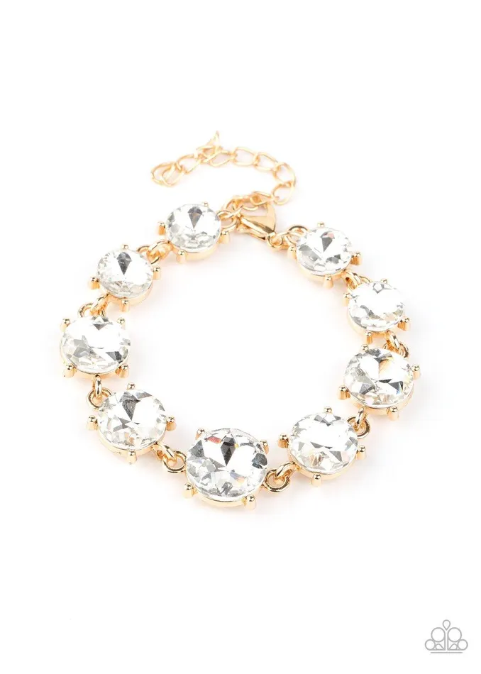 Cant Believe My ICE Gold Bracelet Jewelry By Bretta Paparazzi Accessories Bracelets