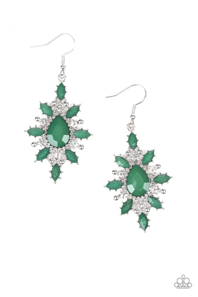 Earrings Paparazzi Accessories Glamorously Colorful Green Earrings Jewelry by Bretta