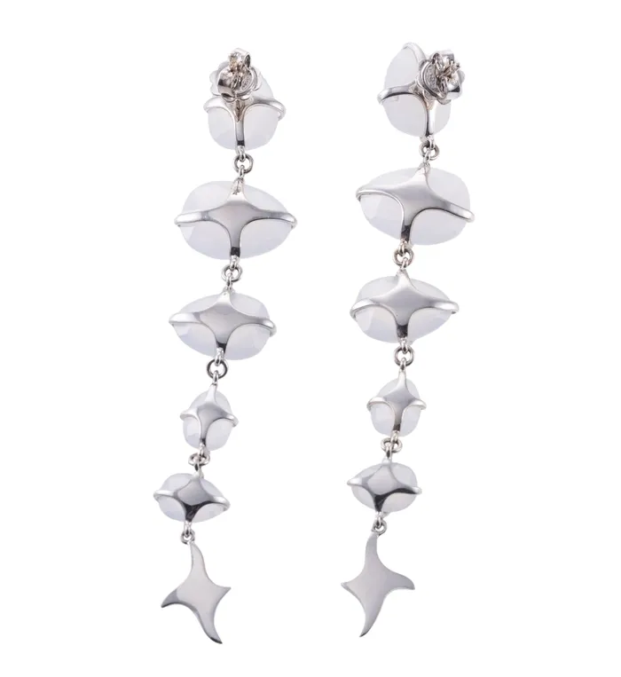 Mimi Milano Mila Chalcedony Gold Drop Earrings Mimi Milano Earrings