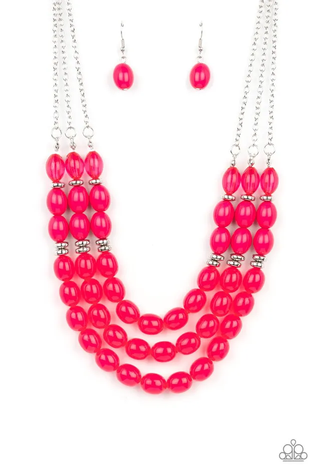 Necklaces Paparazzi Accessories Coastal Cruise Pink Necklace Jewelry by Bretta