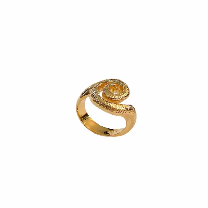 Rings Joanna Jablko Jewelry Surrea Raw gold plated silver ring