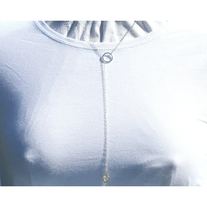 Rings Lariat Sterling SilverDiscreet Day Collar Necklace Silver O Ring UnisexBDSM Triskele Erosmoon