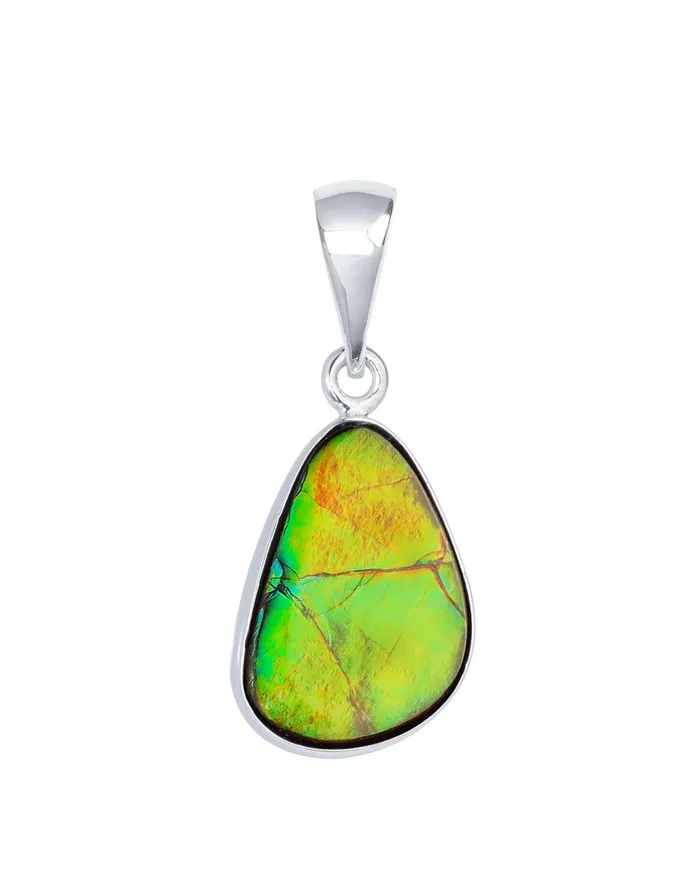 485 Ct Ammolite Solid 925 Sterling Silver Chain Necklace Pendant YoTreasure Necklaces