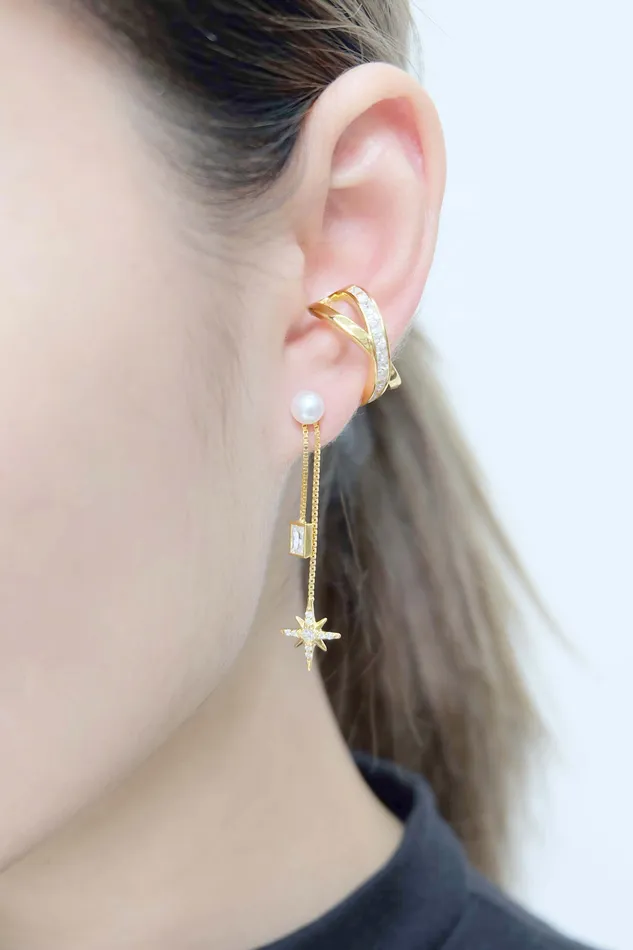 acemijewelry Earrings Luminaries Star Pearl Earring