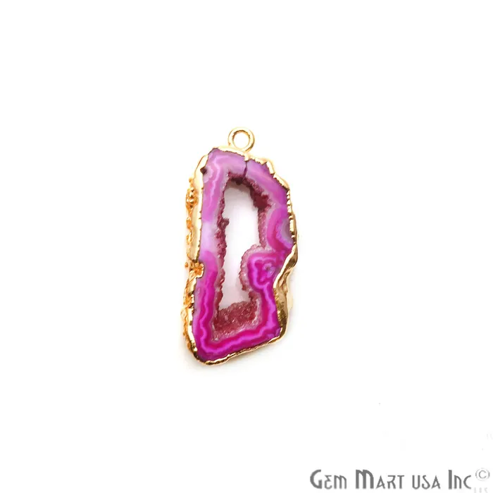 Agate Slice 16x33mm Gold Electroplated Gemstone Earring Connector 1 Pair GemmartUSA Earrings Agate Slice 16x33mm Gold Electroplated Gemstone Earring Connector 1 Pair GemmartUSA Earrings