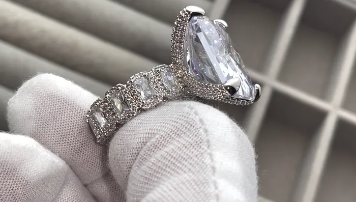 Baguette Ring Mens Baguette Ring Big Diamond Ring Womens Baguette Ring Lab Diamonds London Rings
