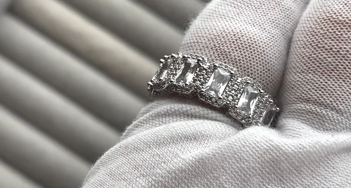 Baguette Ring Mens Baguette Ring Big Diamond Ring Womens Baguette Ring Lab Diamonds London Rings