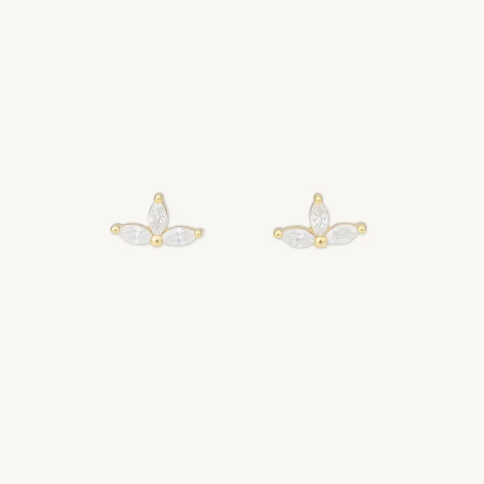 Camile Stone Marquise Lotus Sapphire Earrings Earrings