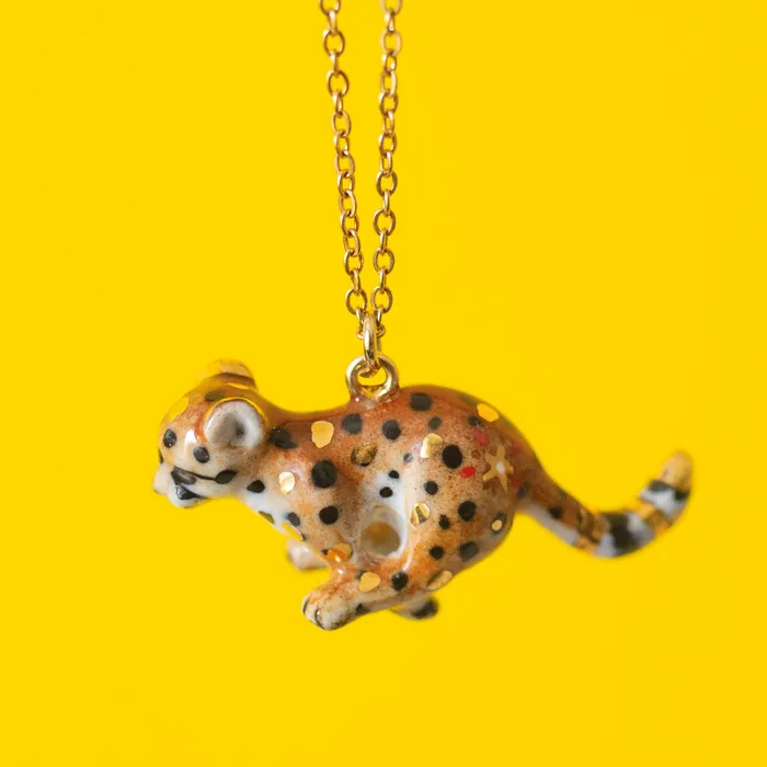Camp Hollow Necklaces Cheetah Cub Touch of Gold Necklace